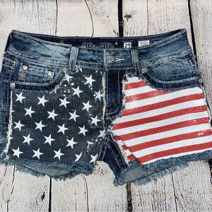 Miss Me Jeans Women’s Distressed American Flag Jean Shorts